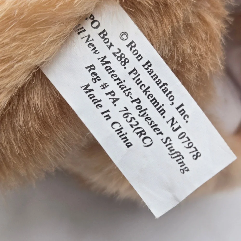 Read-Ron Banafato Realistic Orange Tabby Cat Plush Puppet Stuffed Animal Striped